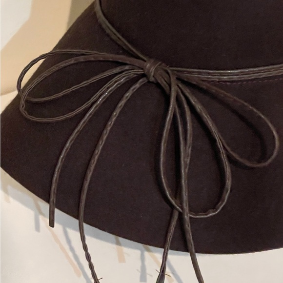 Apostrophe Brown Wool Felt Floppy Hat - Picture 3 of 6